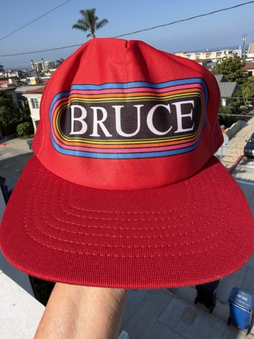 RARE Vintage 80s Bruce Springsteen promotional snapback hat rainbow Los Angeles